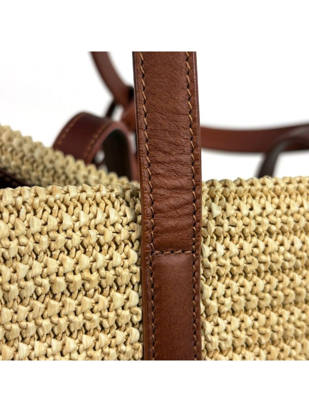 ★SOLD★ Saint Laurent Paris Tote Fringe Tassel Raffia Beige Brown - Picture 6 of 8